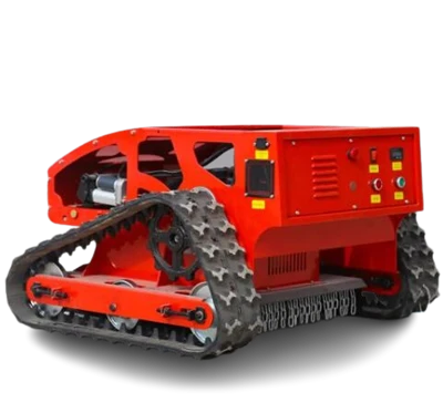 Mini talladora de gespa amb control remot sobre erugues